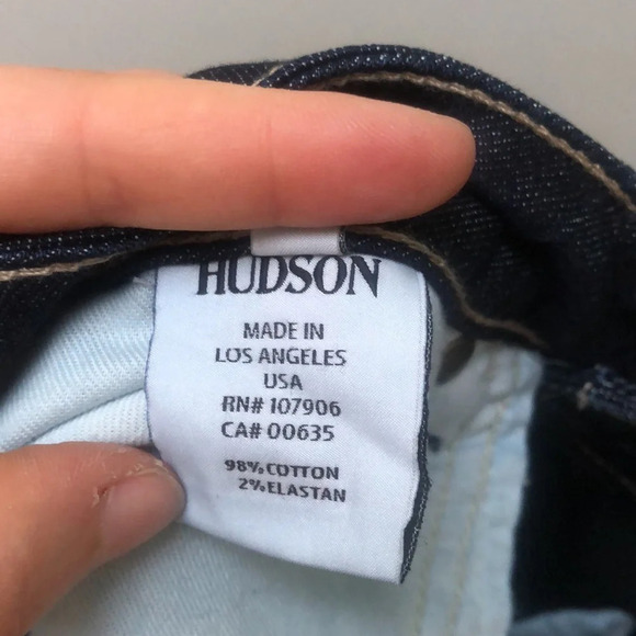 Hudson Jeans Marisa Flare Mid rise Flare Trouser wide leg Size 31 Dark Wash Blue - Picture 12 of 14